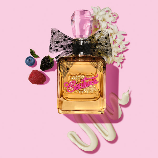Displays the 'Juicy' branded Viva La Juicy Gold couture EDP 100ml bottle 