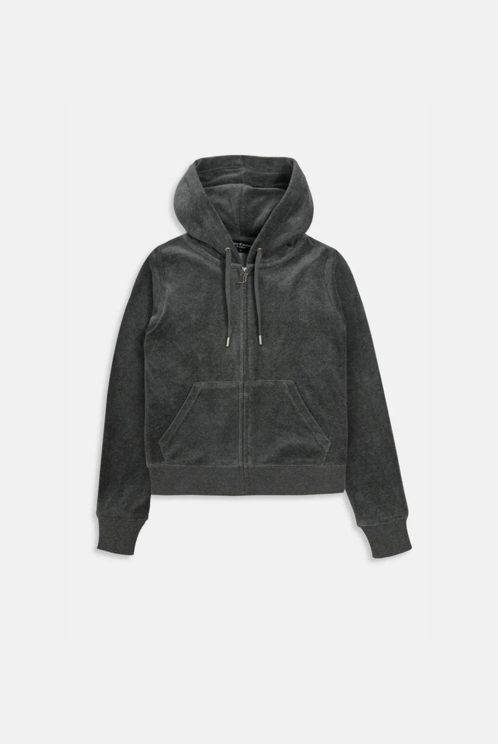 Displays the Charcoal Marl 'Juicy' cotton velour Robertson hoodie 