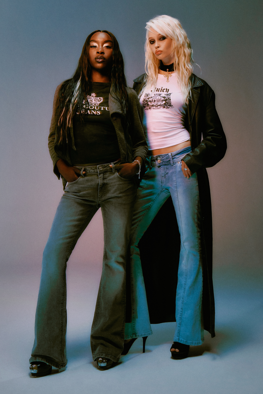 WASHED BLACK DIAMANTÉ BOOTCUT JEANS