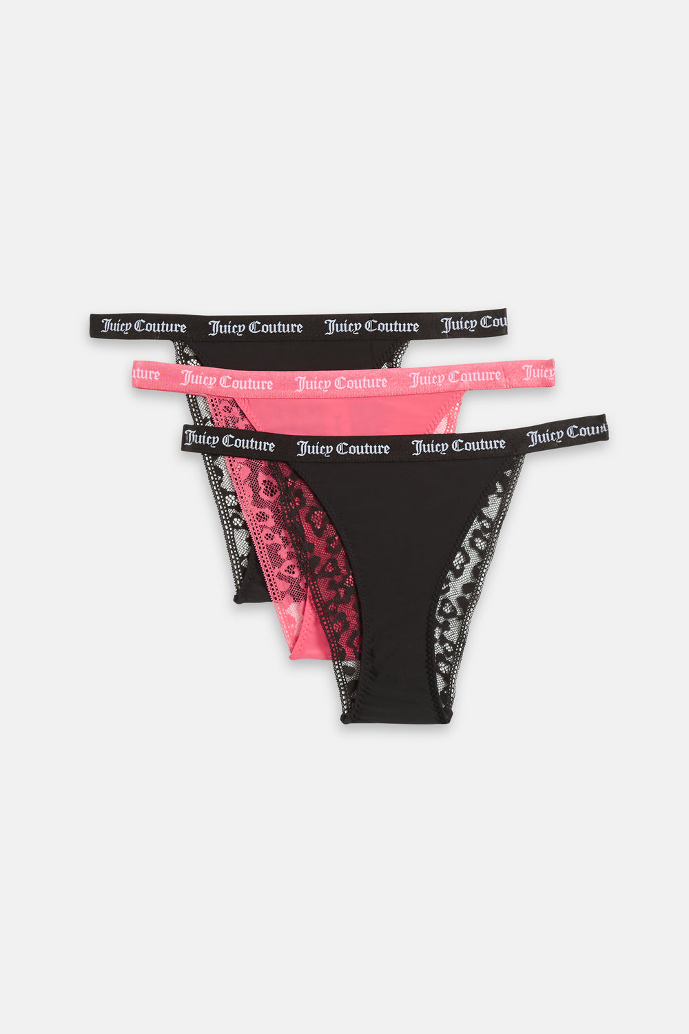 3 Pack Of Leopard Lace Thongs