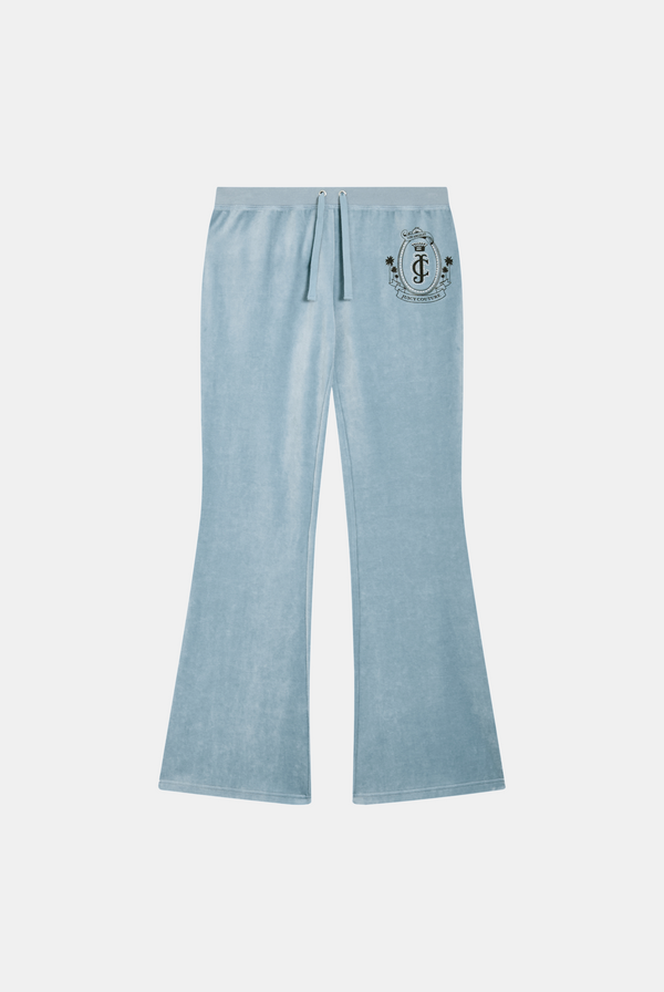 DUSK BLUE PALM CREST ULTRA LOW RISE BAMBOO VELOUR HERITAGE BOTTOMS