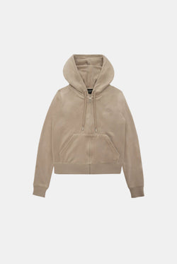 Display the string classic 'juicy' branded velour Robertson hoodie 