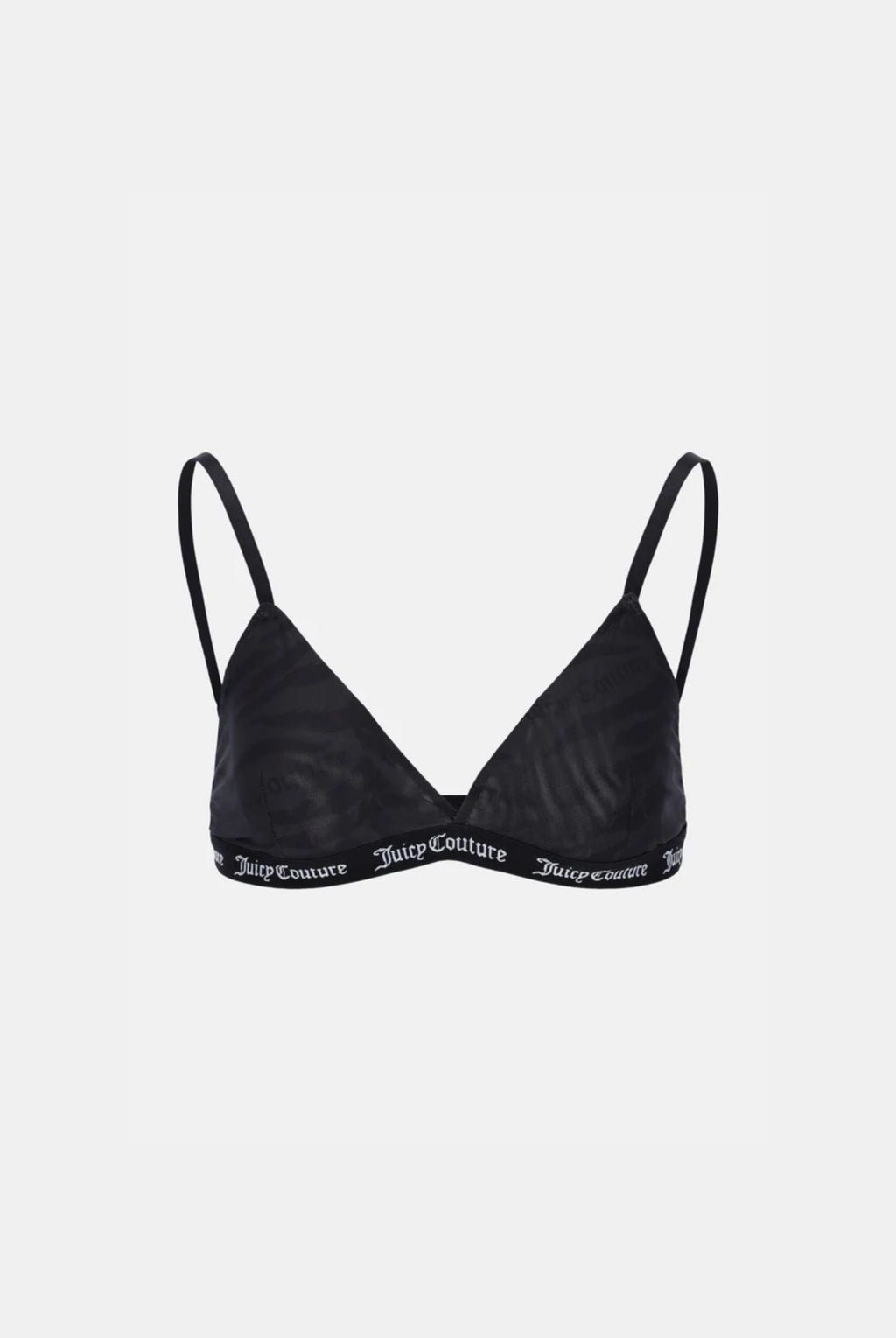 BLACK TIGER PRINT MESH TRIANGLE BRA