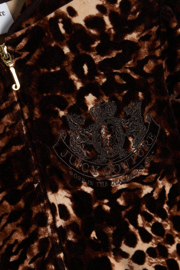 Displays the Java 'Juicy' branded Abstract Animal Puff Sleeve Robyn Hoodie featuring the juicy couture branded logo
