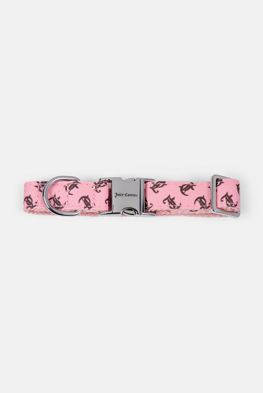 Displays the Juicy Pink 'Juicy' branded Pet Collar