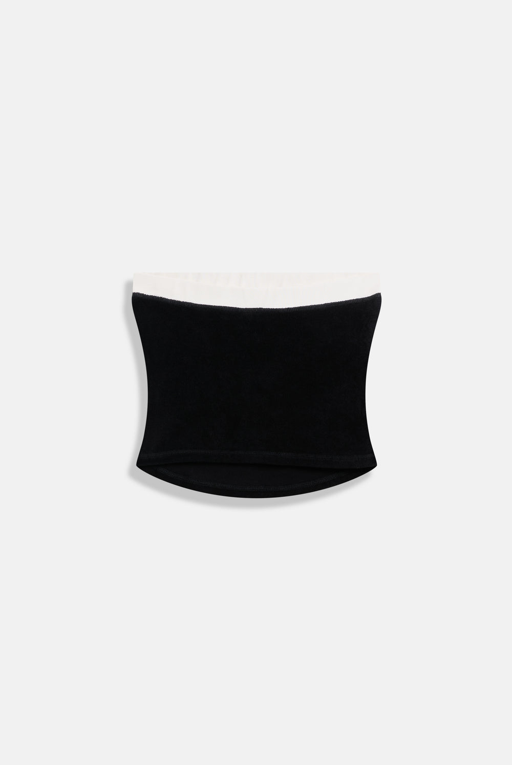 Displays the Black contrast 'Juicy' branding Terry bandeau 