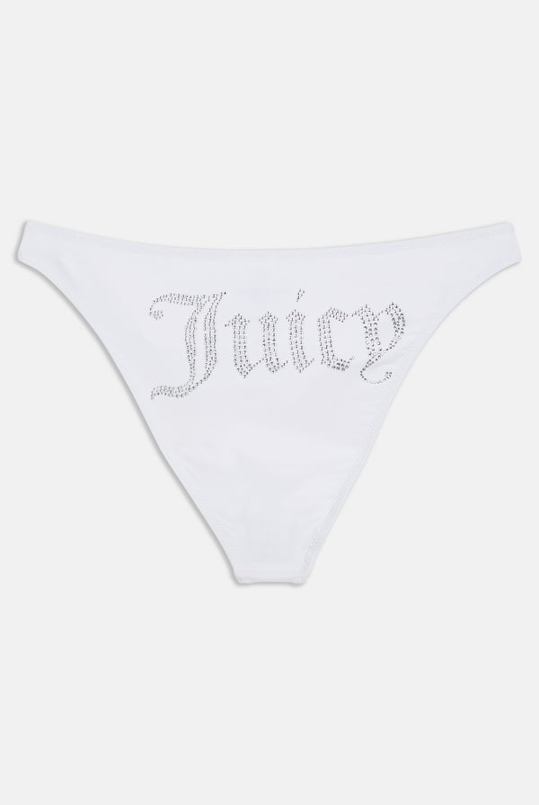 WHITE DIAMANTÉ BANDEAU BIKINI