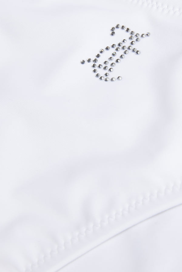 WHITE DIAMANTÉ BANDEAU BIKINI