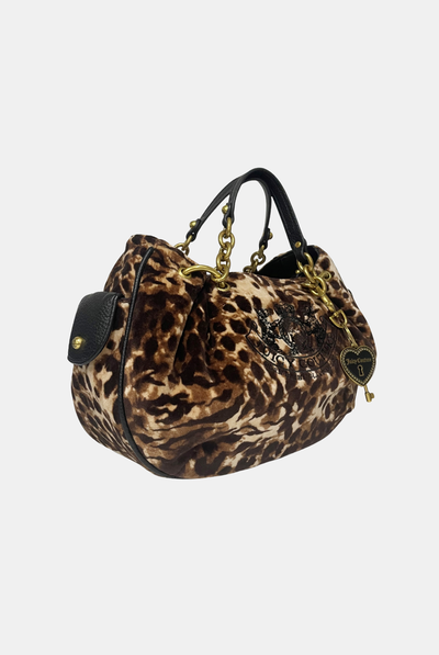 JAVA ANIMAL CHAIN HANDLE VELOUR BAG