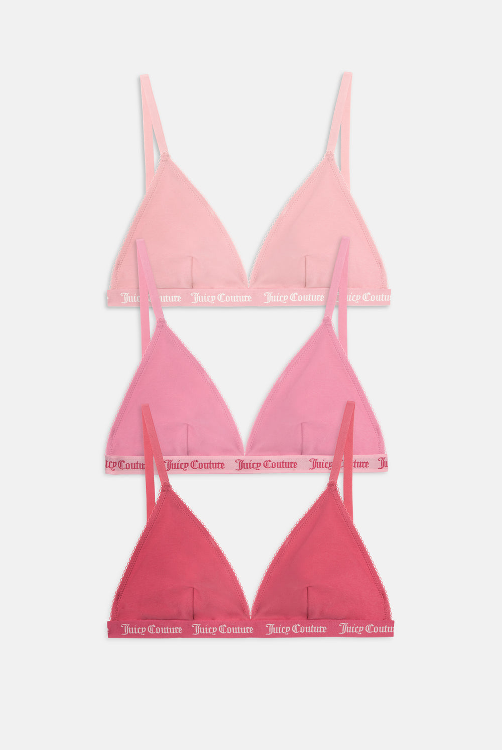 3 Pack Scallop Cotton Triangle Bralettes