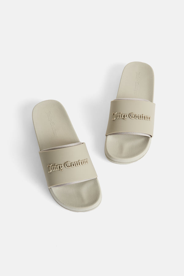 STRING STACKED LOGO EMBOSSED SLIDERS