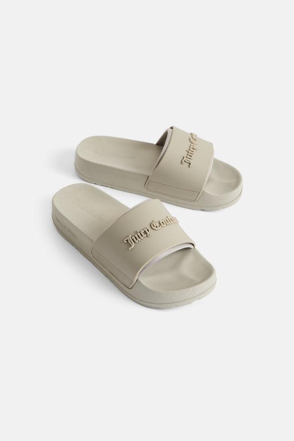 STRING STACKED LOGO EMBOSSED SLIDERS
