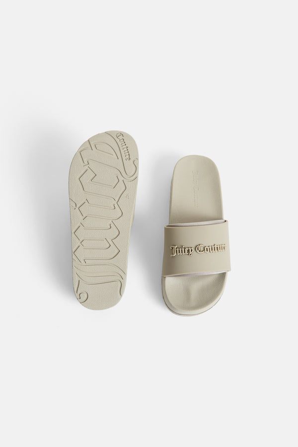 STRING STACKED LOGO EMBOSSED SLIDERS