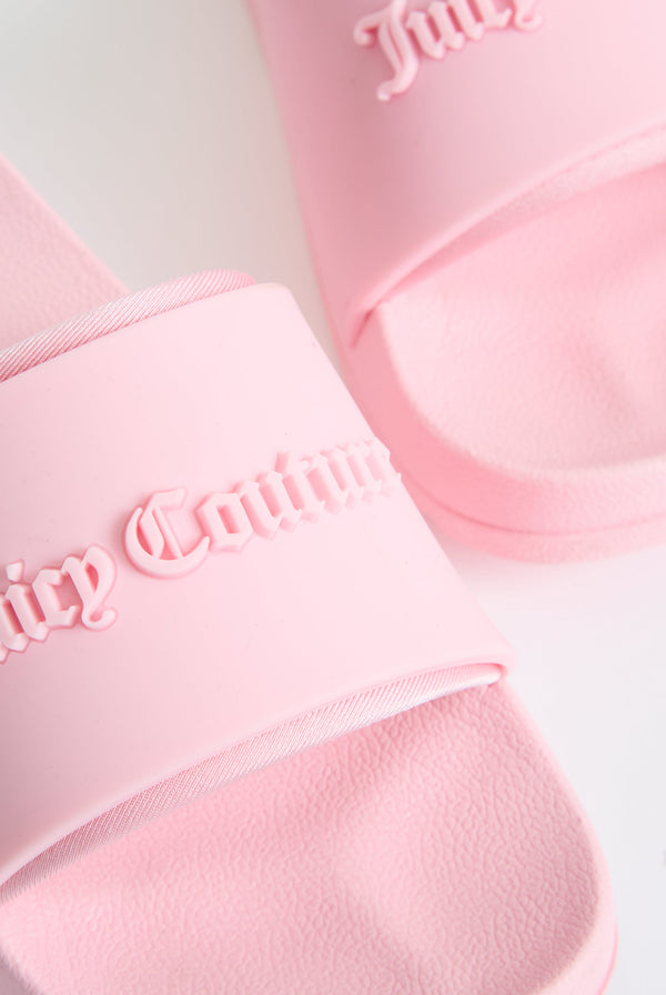 CHERRY BLOSSOM STACKED LOGO EMBOSSED SLIDERS