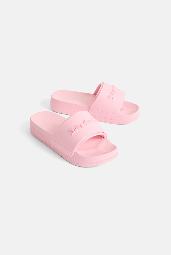 CHERRY BLOSSOM STACKED LOGO EMBOSSED SLIDERS