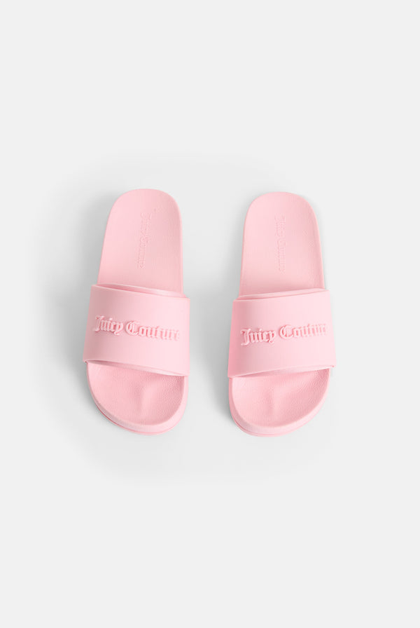 CHERRY BLOSSOM STACKED LOGO EMBOSSED SLIDERS