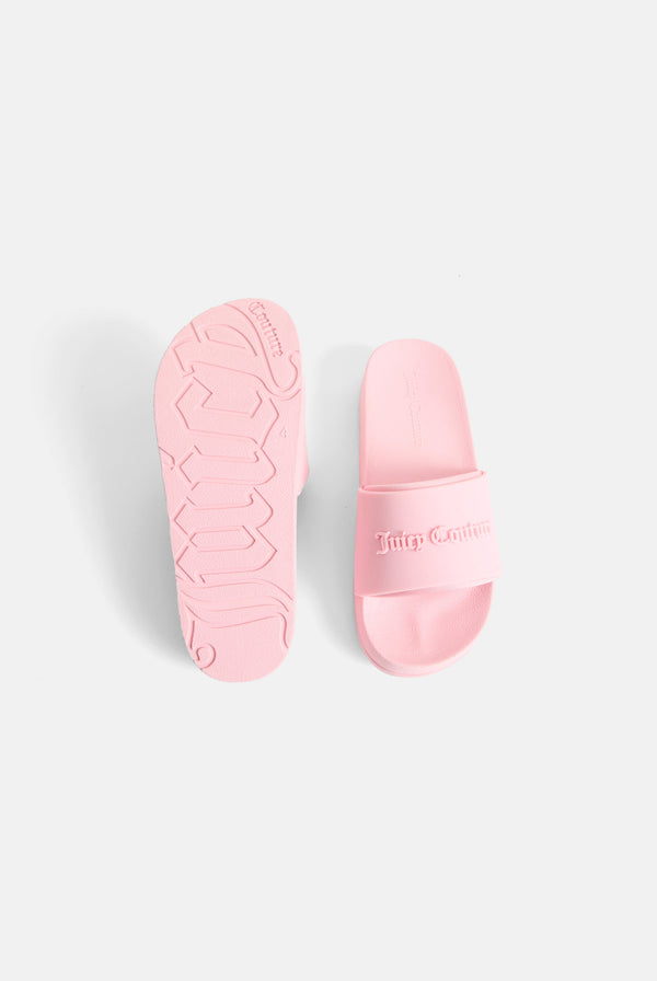 CHERRY BLOSSOM STACKED LOGO EMBOSSED SLIDERS