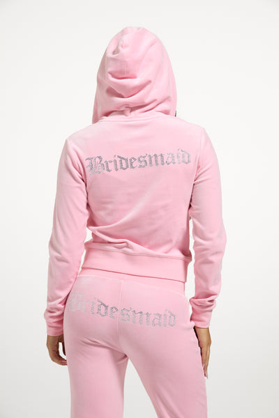 JUICY PINK BRIDESMAID CLASSIC VELOUR HOODIE