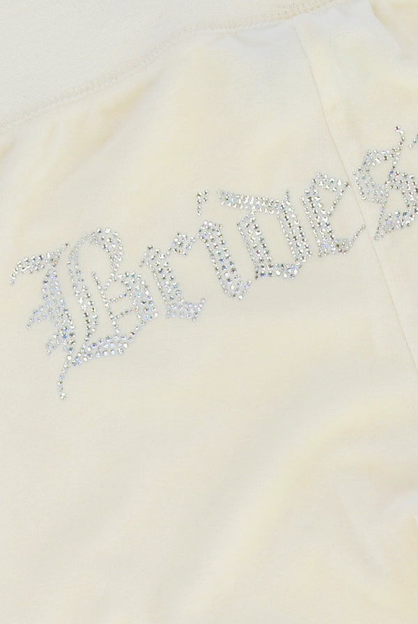 MARSHMALLOW BRIDESMAID CLASSIC VELOUR  LOW RISE TRACK PANTS