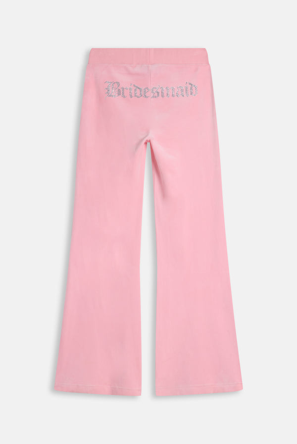 JUICY PINK BRIDESMAID CLASSIC VELOUR  LOW RISE TRACK PANTS