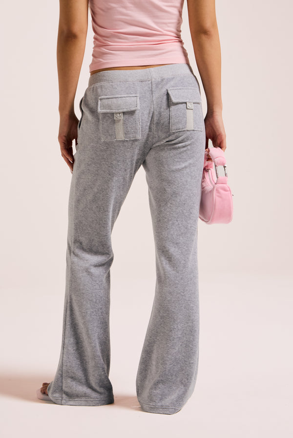 SILVER MARL ULTRA LOW RISE BAMBOO VELOUR HERITAGE POCKETED BOTTOMS