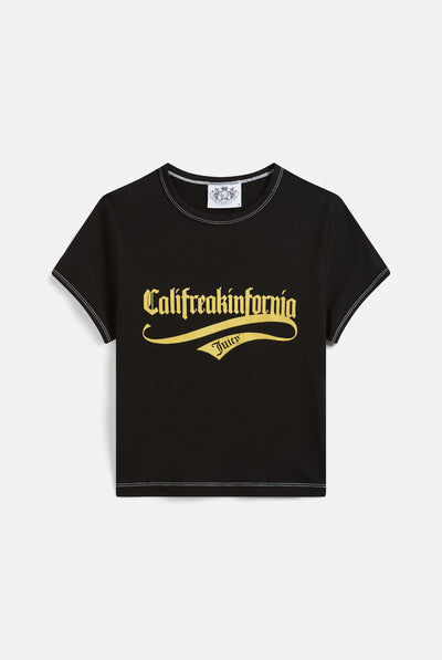 THE ICONS | BLACK 'CALIFREAKINFORNIA' BABY TEE