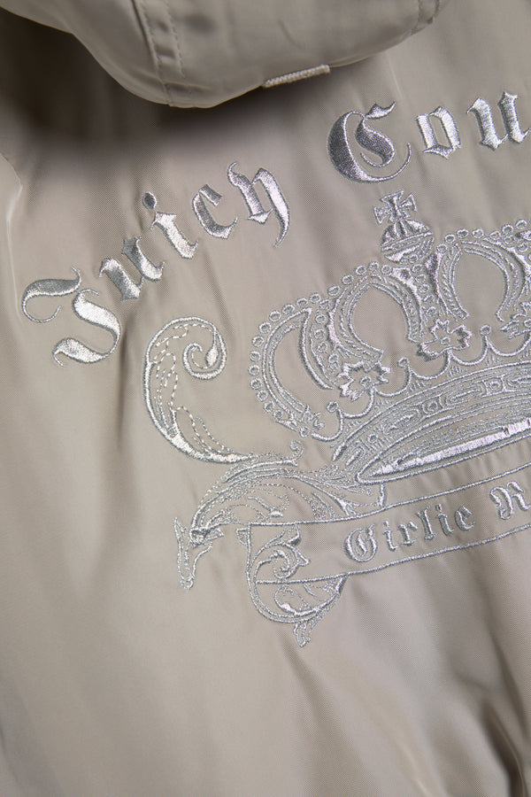 Displays the String 'Juicy' branded Nylon Bomber featuring the juicy couture branding 