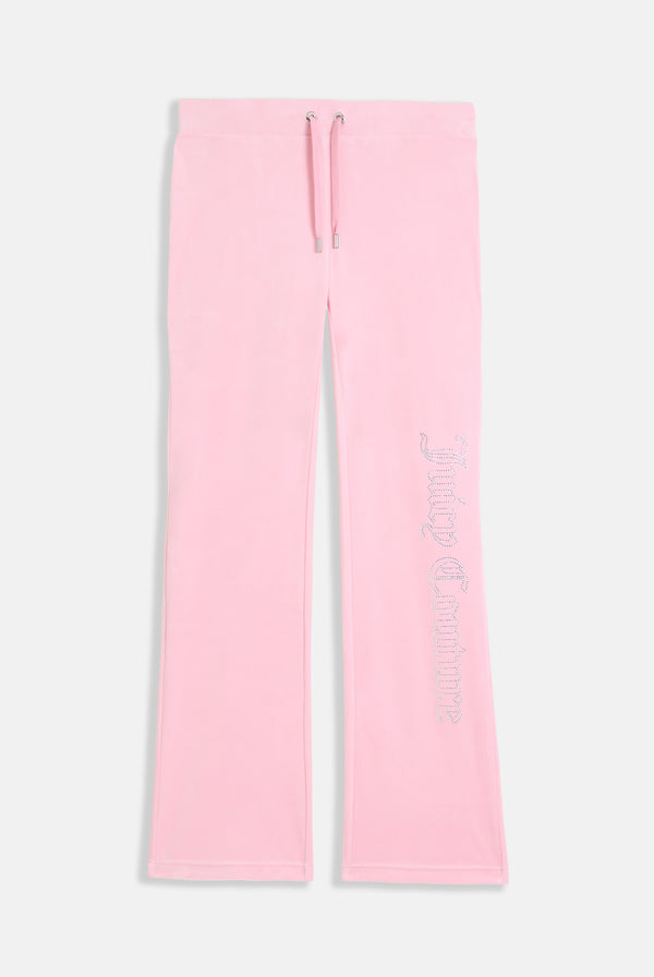 JUICY PINK OUTLINE DIAMANTÉ CLASSIC VELOUR LOW RISE  PANT