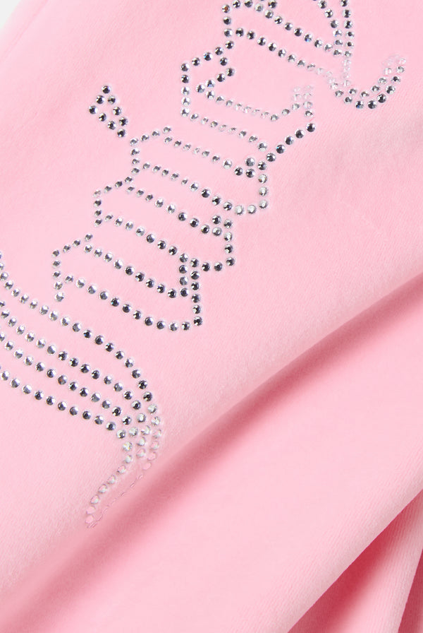 JUICY PINK OUTLINE DIAMANTÉ CLASSIC VELOUR LOW RISE  PANT