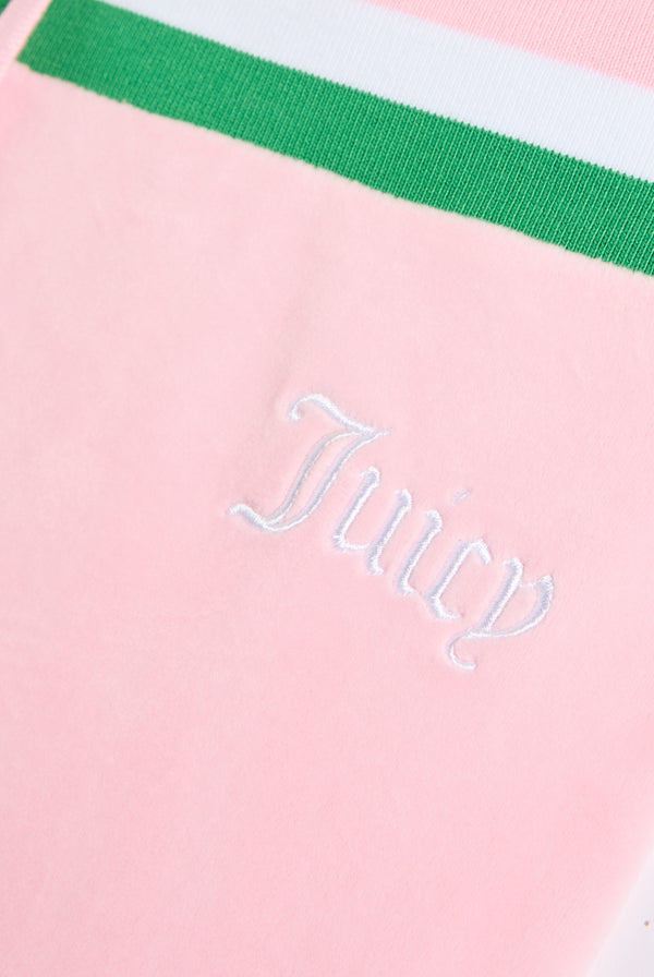 JUICY PINK RECYCLED VELOUR LOW RISE TRACKPANT