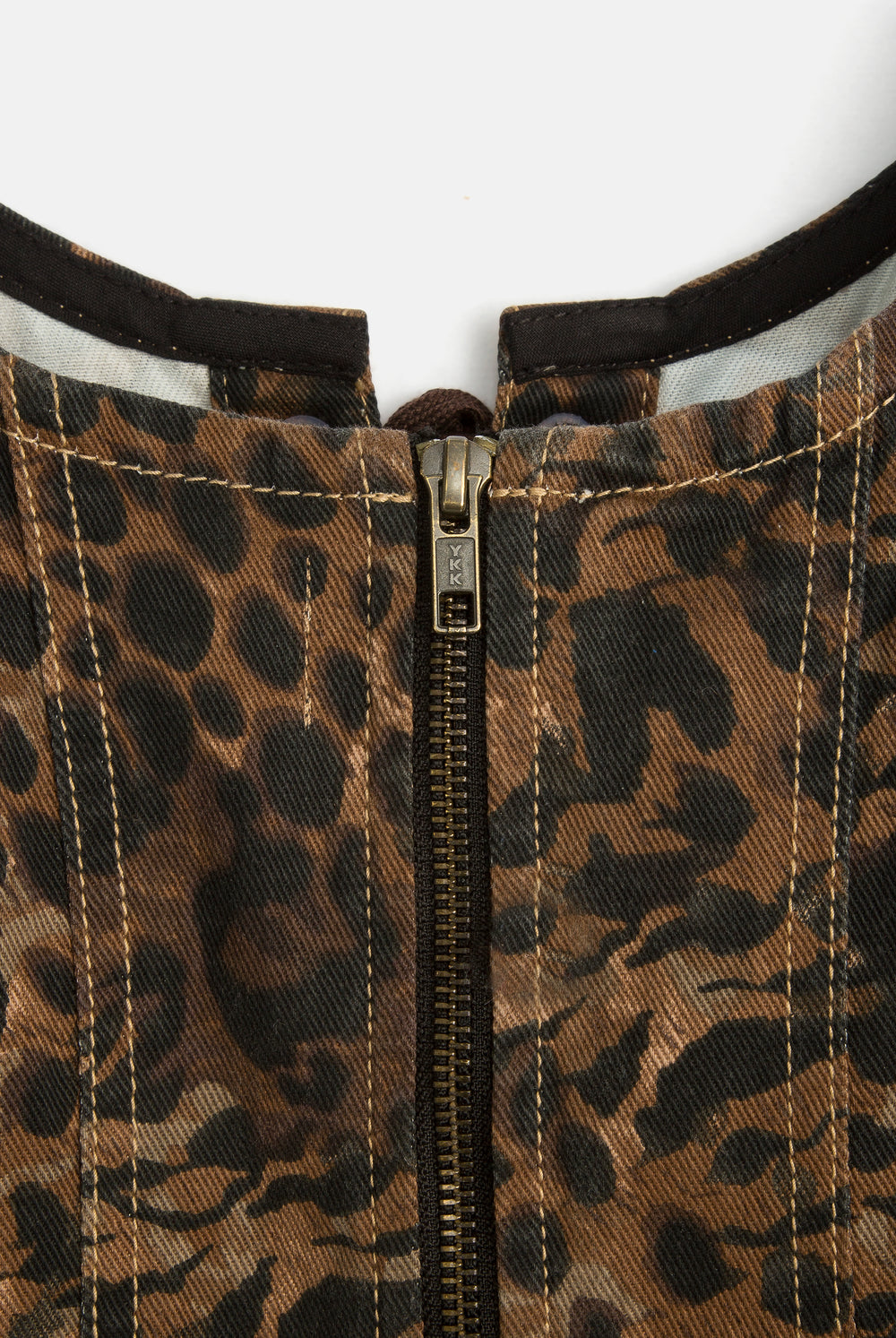 Displays the Animal 'Juicy' branded denim lace up corset