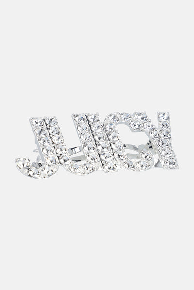 CRYSTAL SILVER JUICY HAIR CLIP