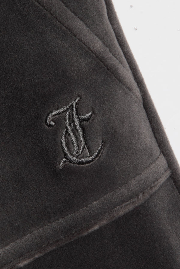 Displays Top Hat 'Juicy' branded classic velour del ray pocketed bottoms featuring the juicy couture logo