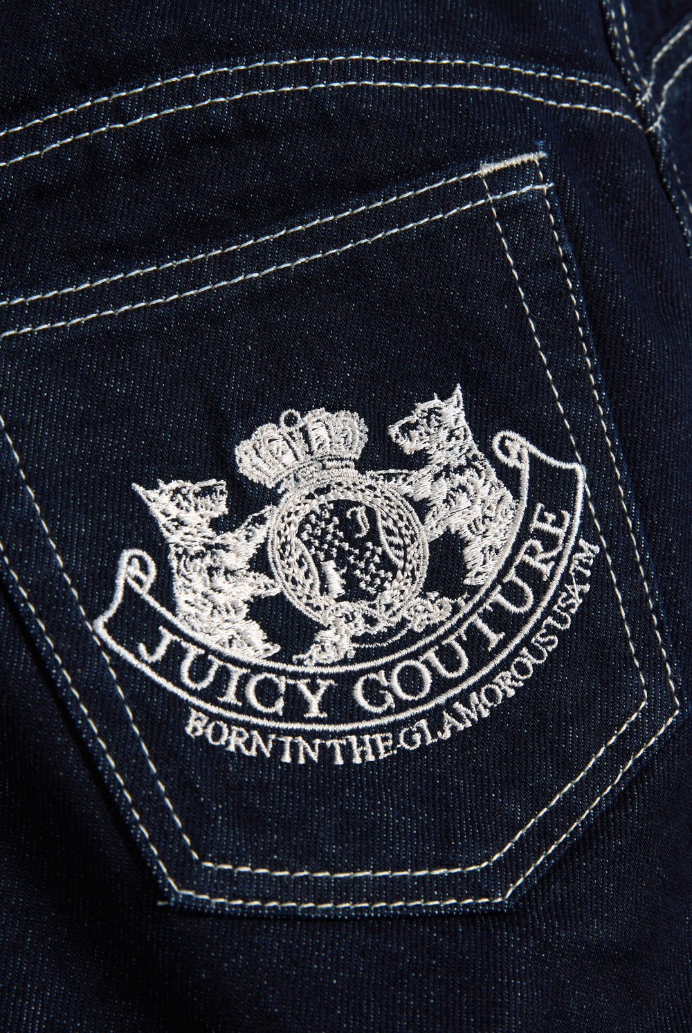 Indigo Denim Dog Crest Mini Skirt