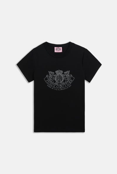 BLACK DOG CREST DIAMANTÉ TSHIRT