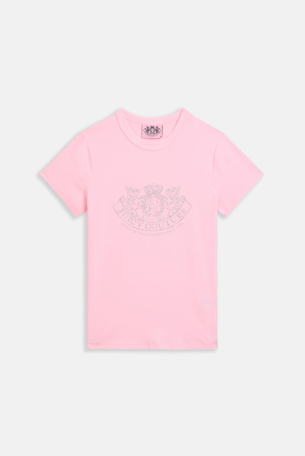 ALMOND BLOSSOM DOG CREST DIAMANTÉ  TSHIRT