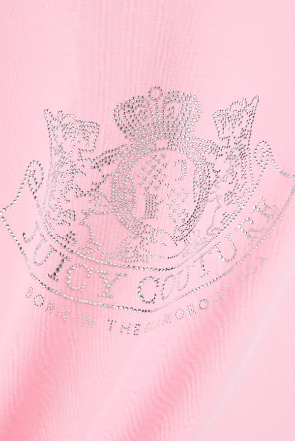 ALMOND BLOSSOM DOG CREST DIAMANTÉ  TSHIRT