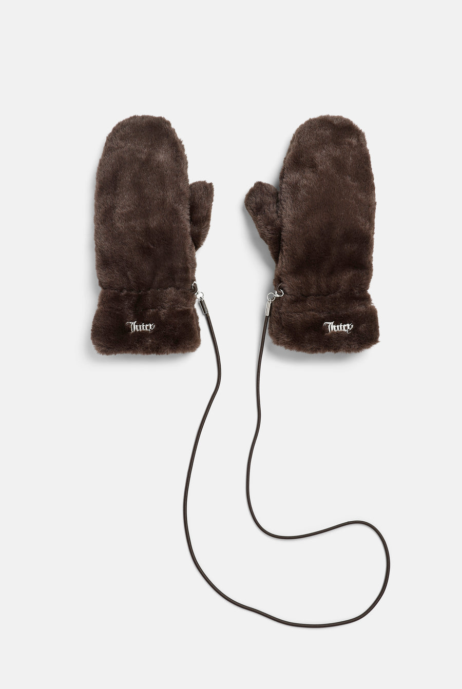 Displays a pair of Java 'Juicy' branded Drawstring Fur Mittens