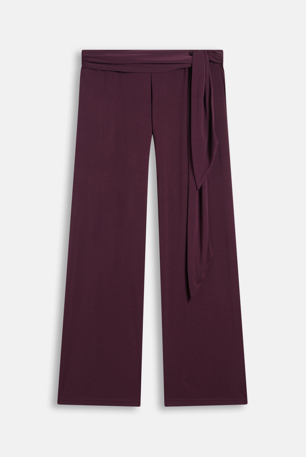 Displays the Winetasting 'Juicy' branded Belted Flare Trousers