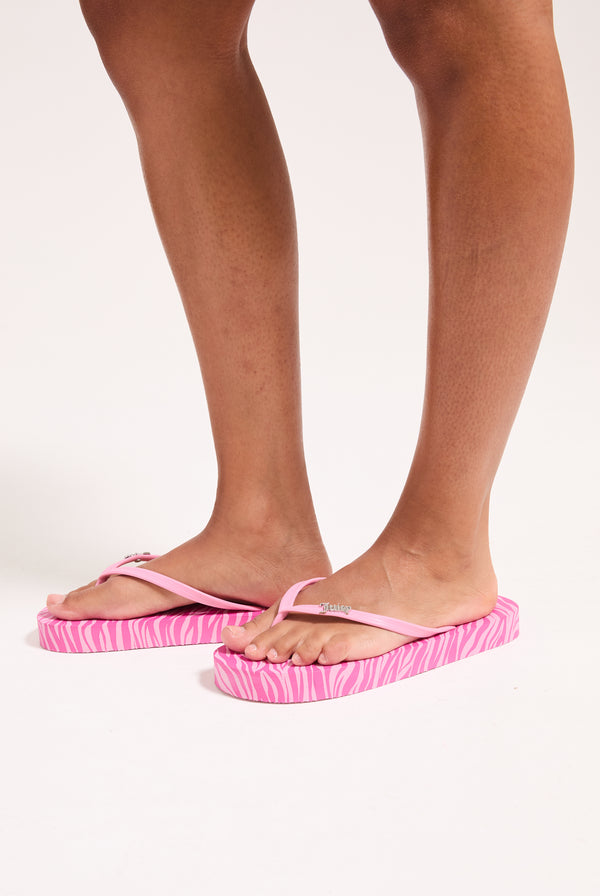 PINK ZEBRA PLATFORM FLIP FLOP