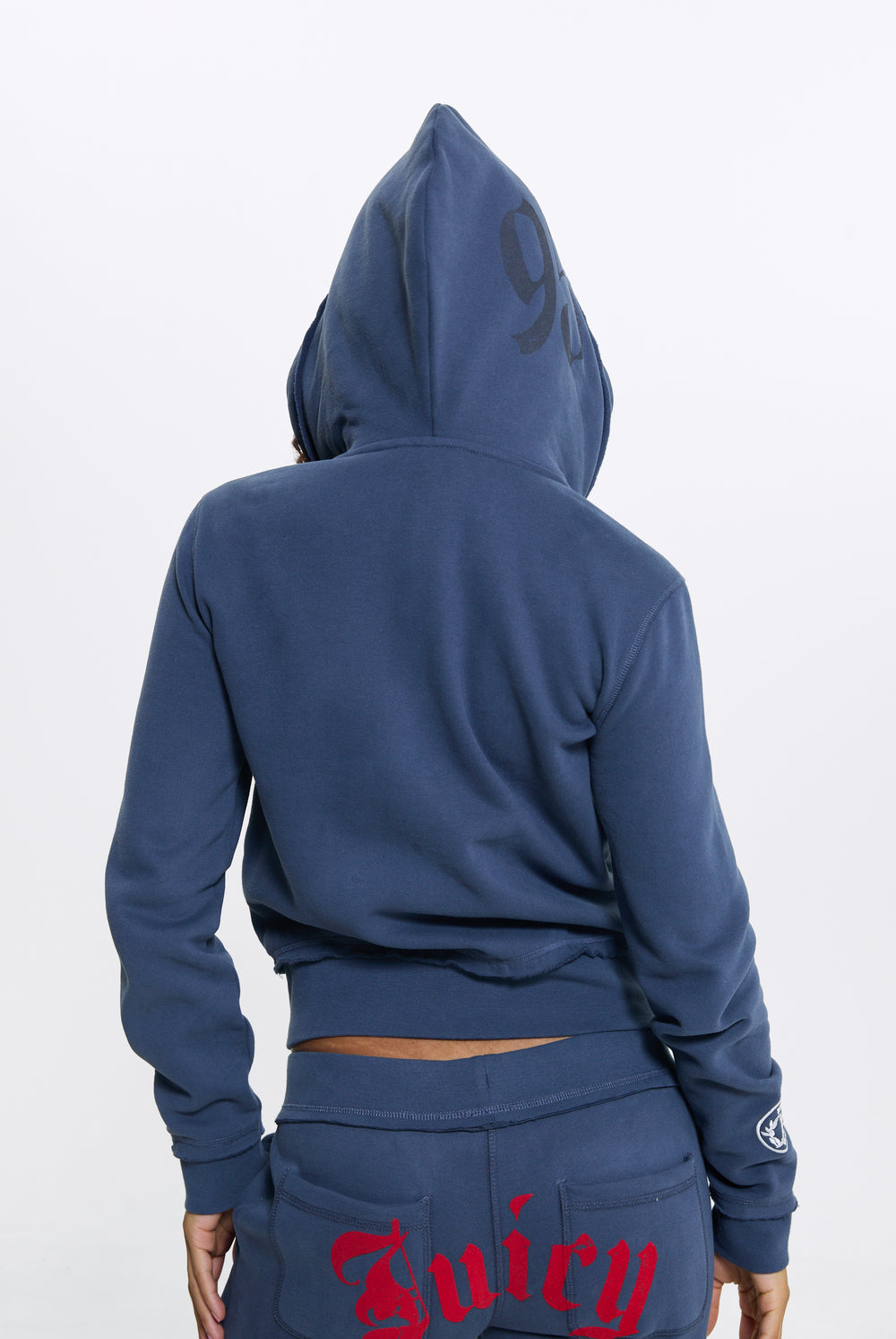 MOOD INDIGO LONGLINE FLEECE ZIP THROUGH HOODIE