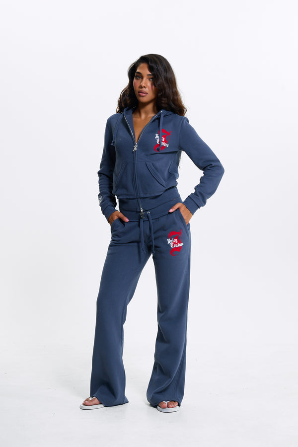 Mood Indigo Relaxed Fit Flare Fleece Trackpant