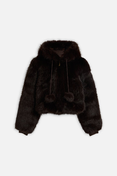 Java Hooded Faux Fur Jacket
