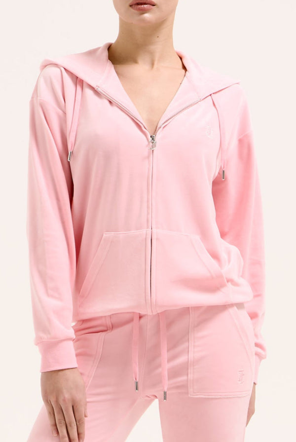 JUICY PINK CLASSIC VELOUR OVERSIZED HOODIE