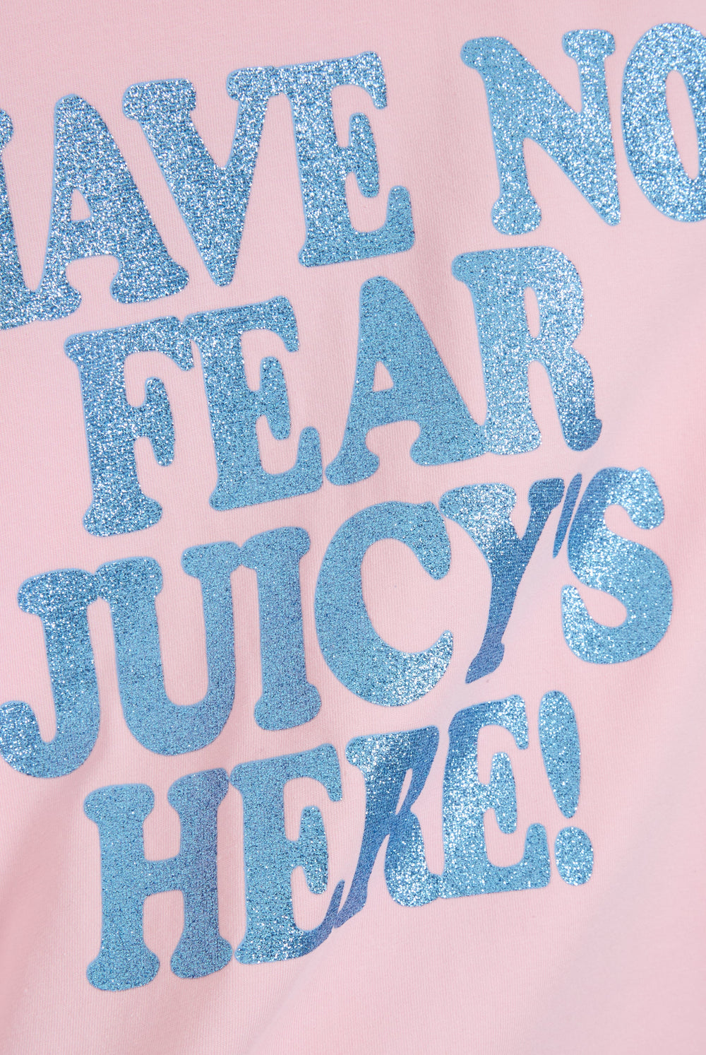 Displays the icons Juicy Pink 'Juicy' branded have no fear baby tee 