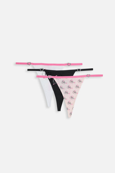 3 Pack Heart Juicy Novelty Thongs