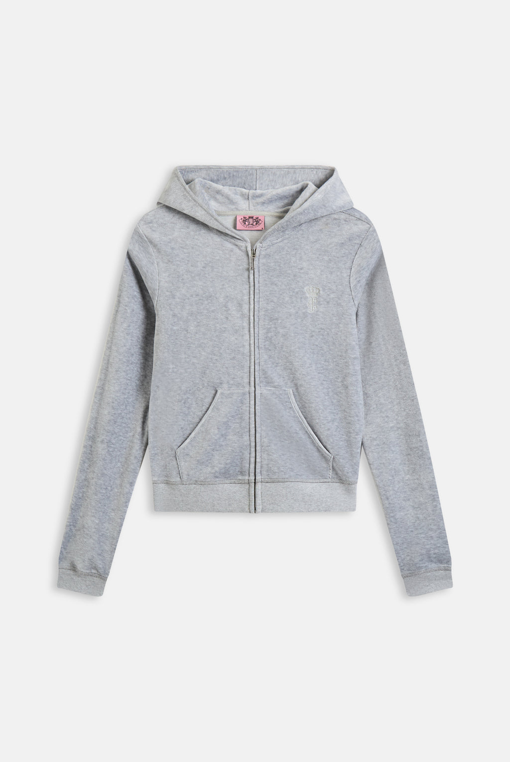 SILVER MARL BAMBOO VELOUR HERITAGE HOODIE