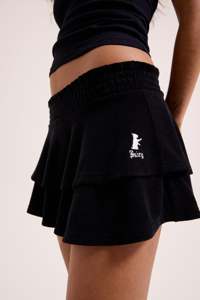 BLACK HERITAGE SMOCKED TIER SKIRT