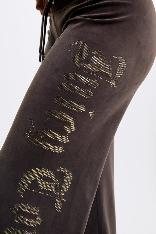 Java Old Gothic Diamante Og Straight Leg Trackpant
