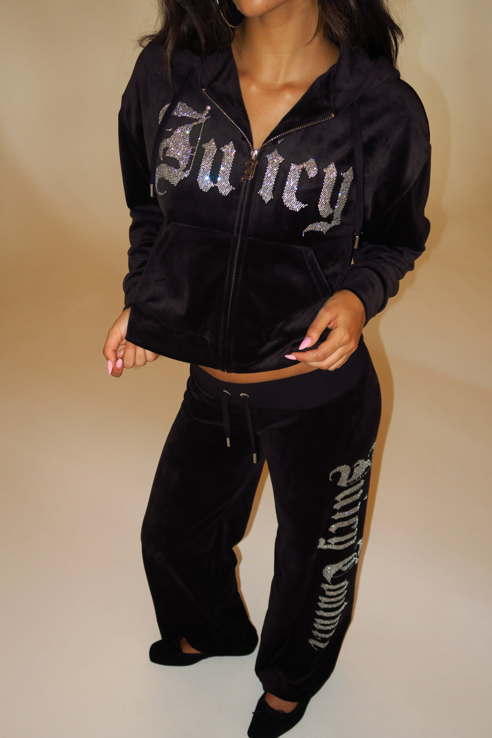 Black Old Gothic Oversized Cropped Hoodie